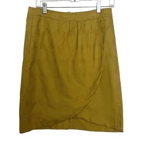 Anthropologie Edme & Esyllte Yellow Jacquard Floral Tulip Skirt Size 4